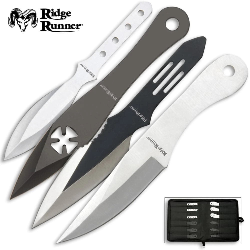 24-piece Ridge Runner throwing knives set for outdoor target practive