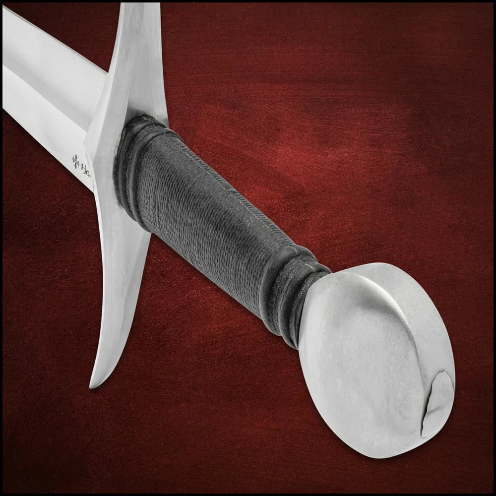 Honshu Historic Forge 14th Century French Arming Sword - 1080 carbon steel, black leather scabbard included
