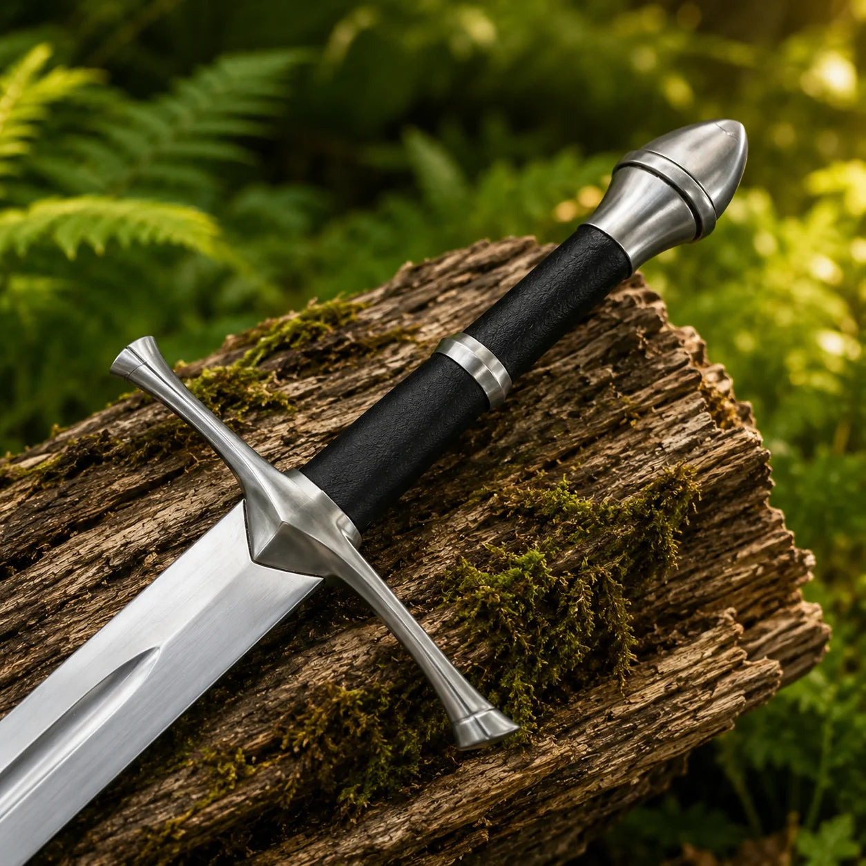 Aragorn Strider Ranger Sword LOTR black display replica with Ranger-inspired fantasy styling and collectible Lord of the Rings decor presentation
