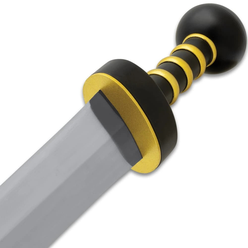 Roman Gladius Battle Tested Sword – premium Pompeii gladius sword with 20 1/2" sharpened blade, full tang steel handle & black leather scabbard | Roman short sword for reenactment and collectors