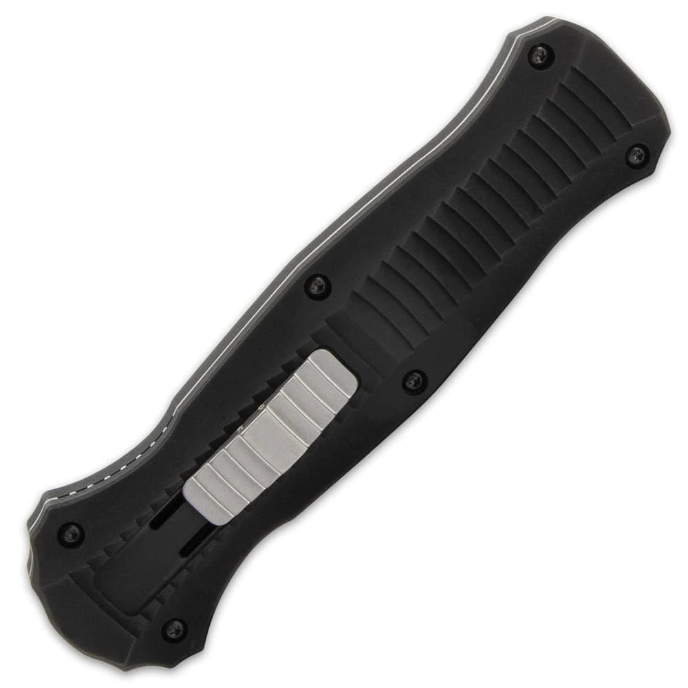 Benchmade Infidel All-Black OTF knife deployed