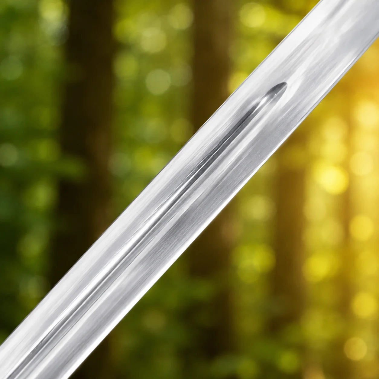 Boromir Sword Lord of the Rings display replica with silver and gold-tone finish, dark handle styling, and fantasy collectible decor presentation