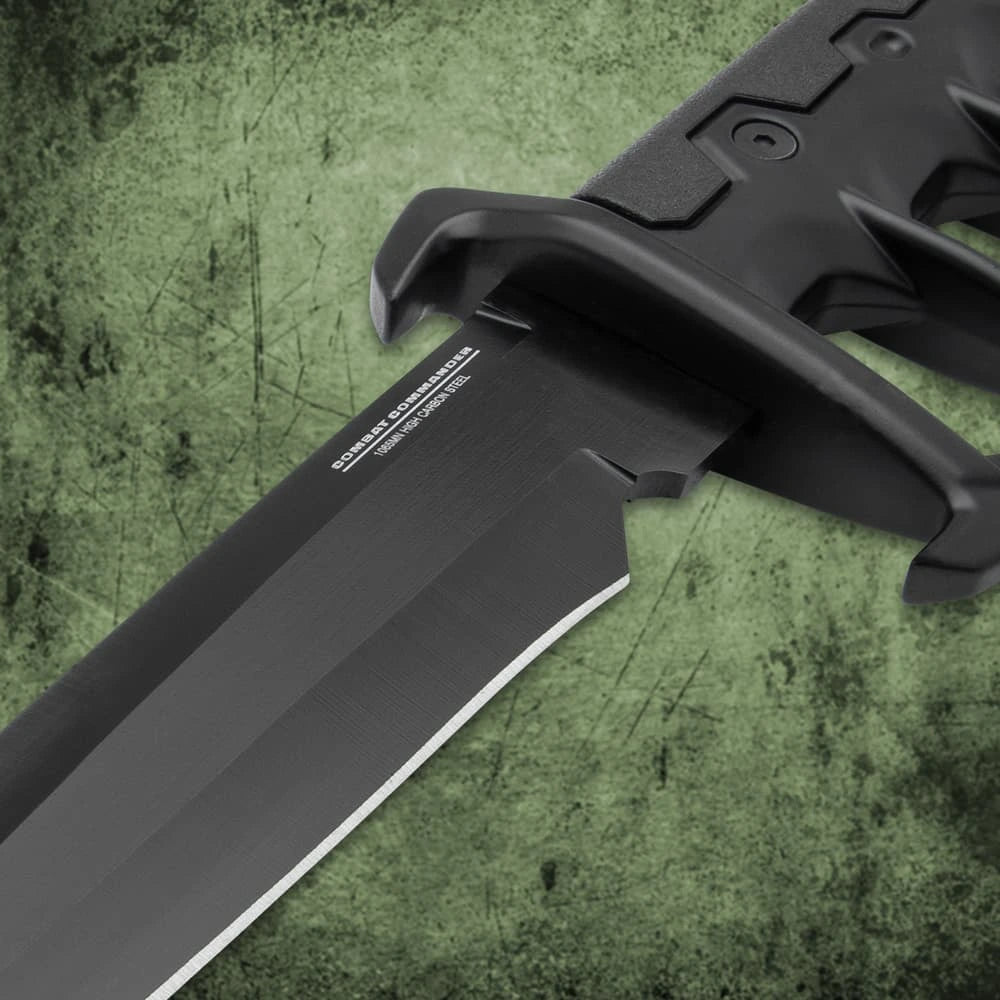 Combat Commander trench knife full view with sheath.