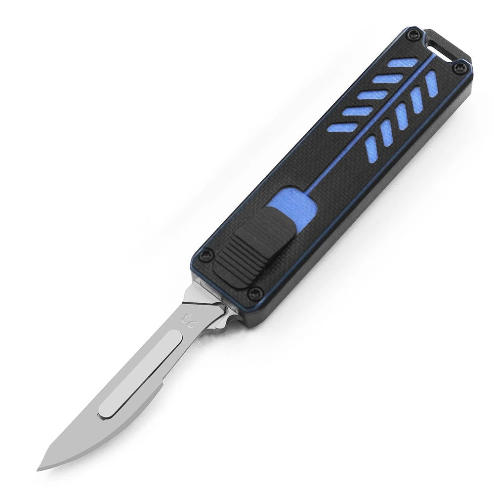 Aluminum G10 handle grip on compact tactical cutter