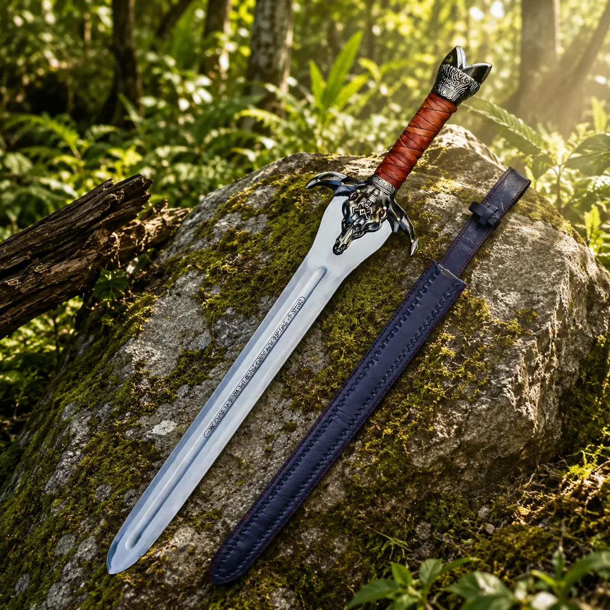 Conan Father’s Sword Conan display replica collectible with metallic fantasy styling and detailed handle design for decorative display, cosplay prop use, fan gifting, and fantasy room decor