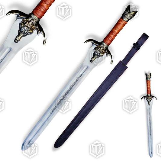 Premium Conan The Barbarian Father's Sword Replica with runic engravings.