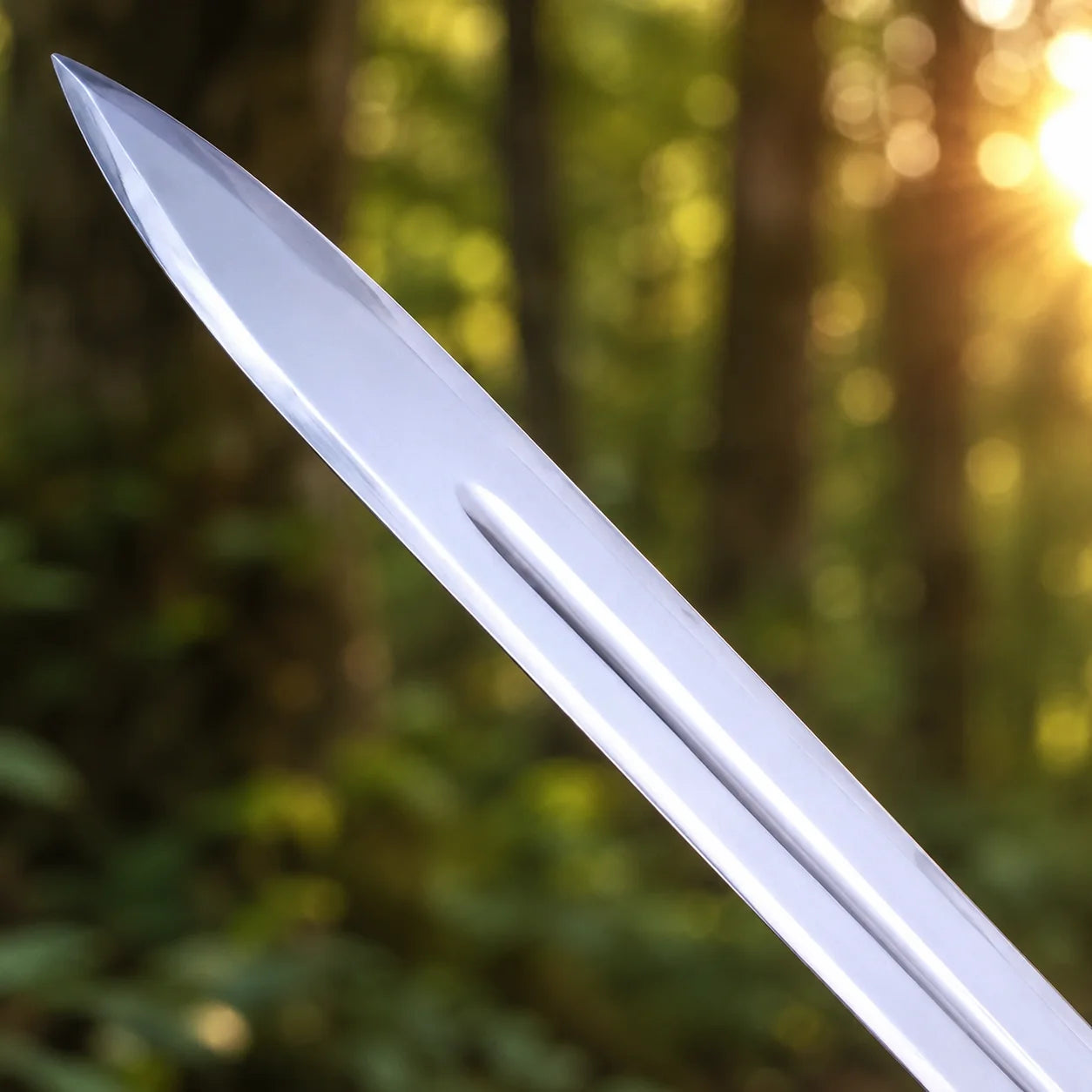 Eowyn Sword Lord of the Rings display replica collectible with silver and gold-tone fantasy styling, dark handle, and collectible Rohan decor presentation