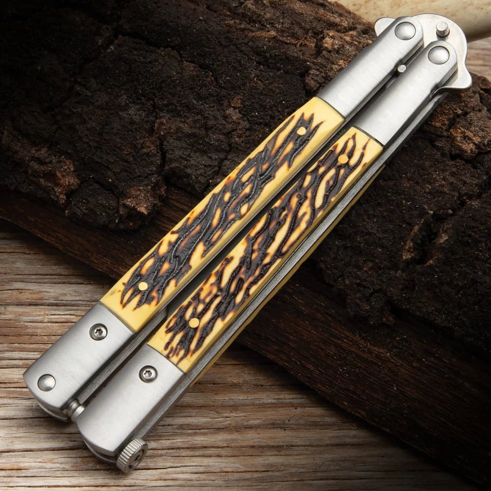 FauxStag precision butterfly knife collectible display