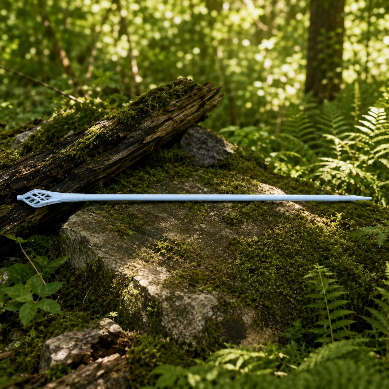 Gandalf the White Staff LOTR display replica with elegant white finish, sculpted wizard staff styling, and collectible Lord of the Rings decor presentation