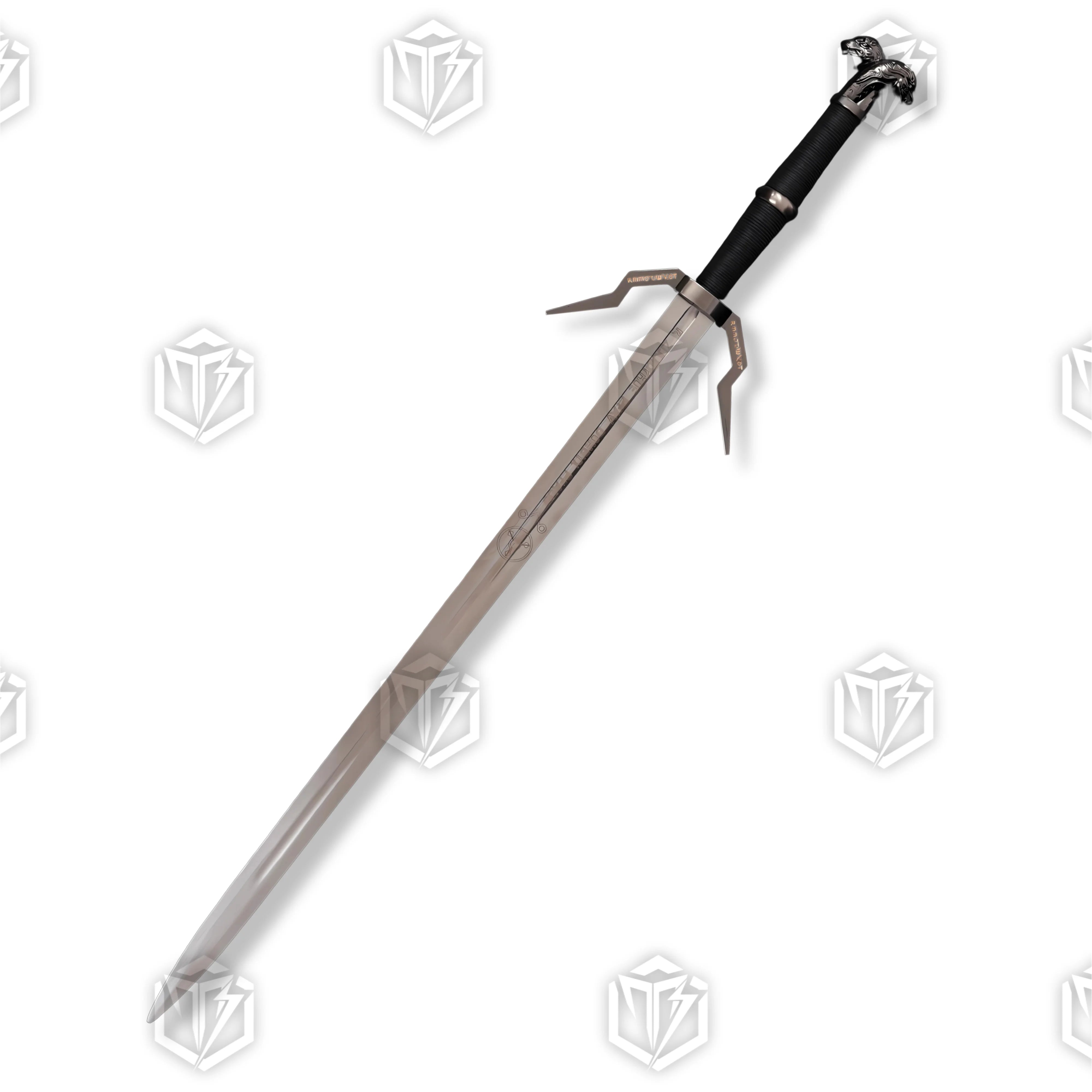 Premium Geralt Silver Sword Witcher Replica with stainless steel blade.