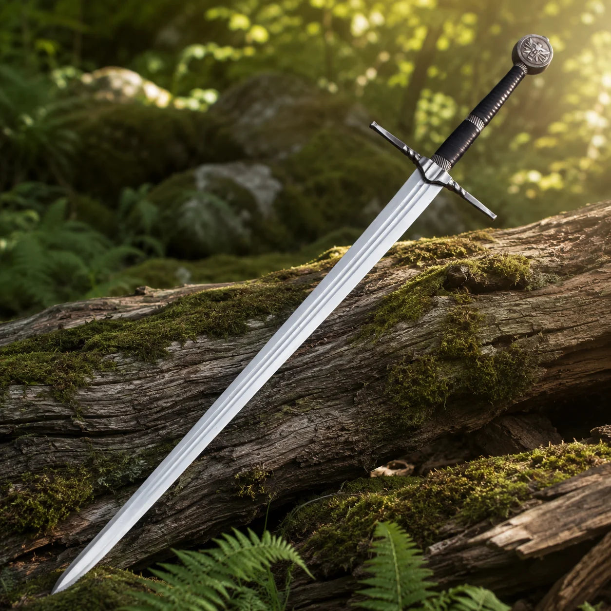 Geralt Witcher 3 sword prop replica with wolf pommel for display