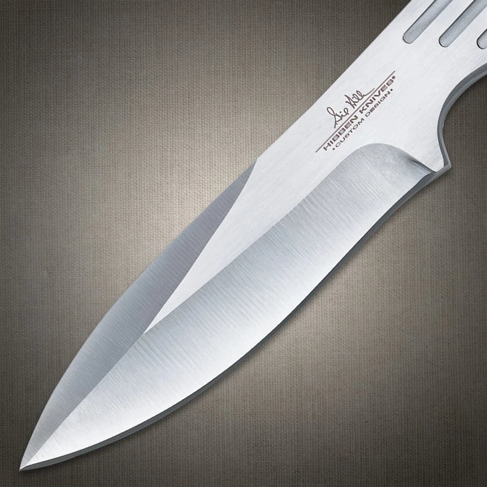 Gil Hibben large triple throwing knife set with stainless steel build and nylon sheath