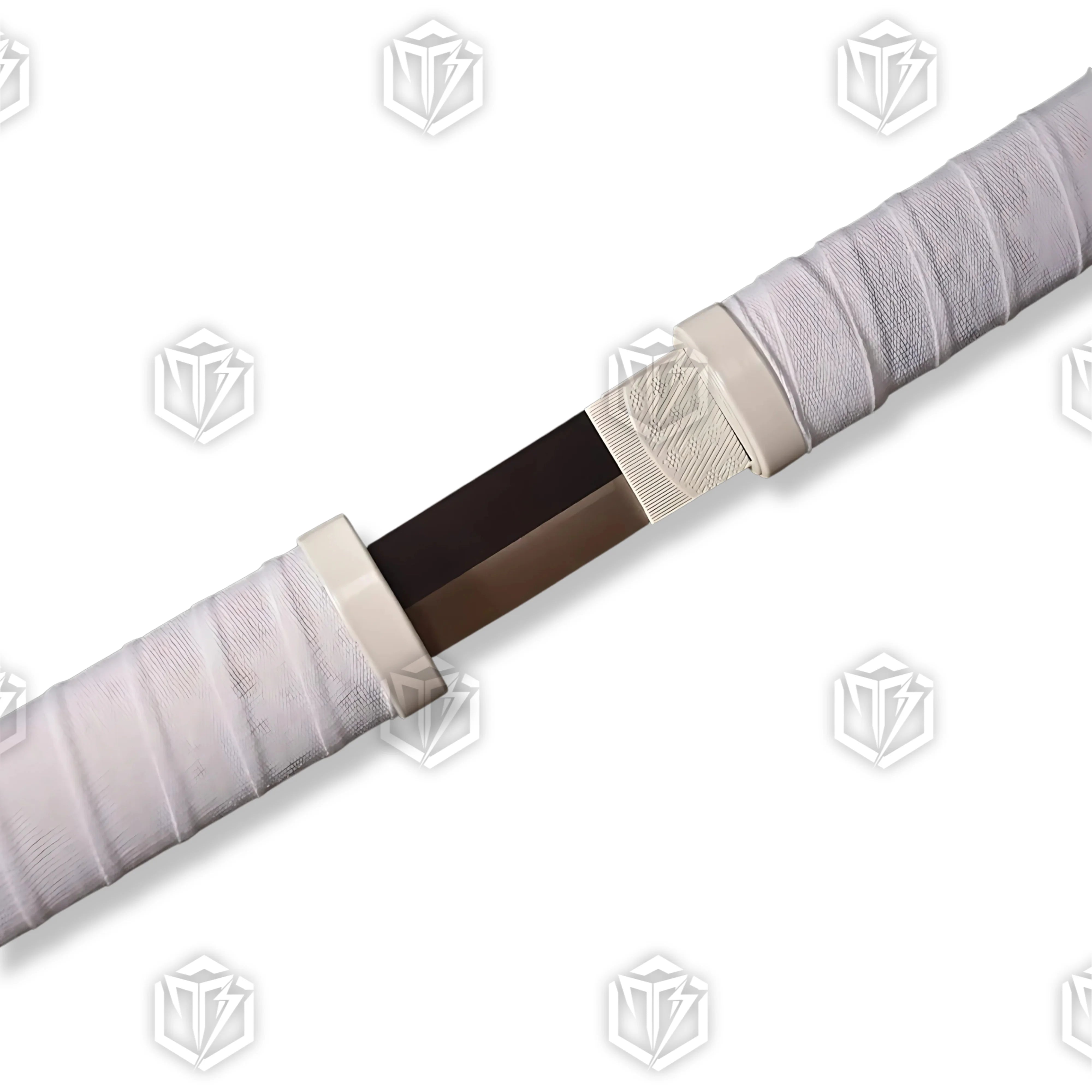 Premium Inosuke Hashibira Demon Slayer Nichirin Sword Replica with indigo-gray blade.