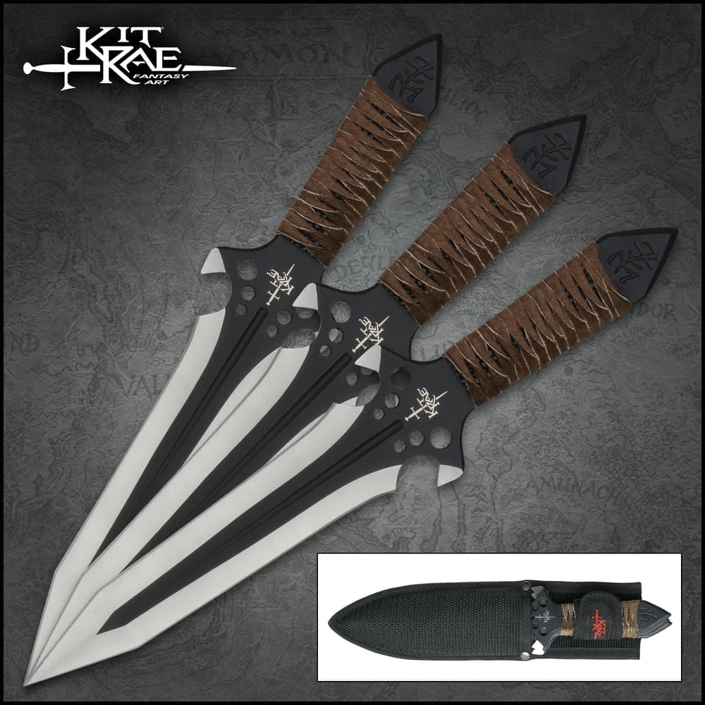 Kit Rae HellHawk throwing knife set for outdoor target practive and collectors