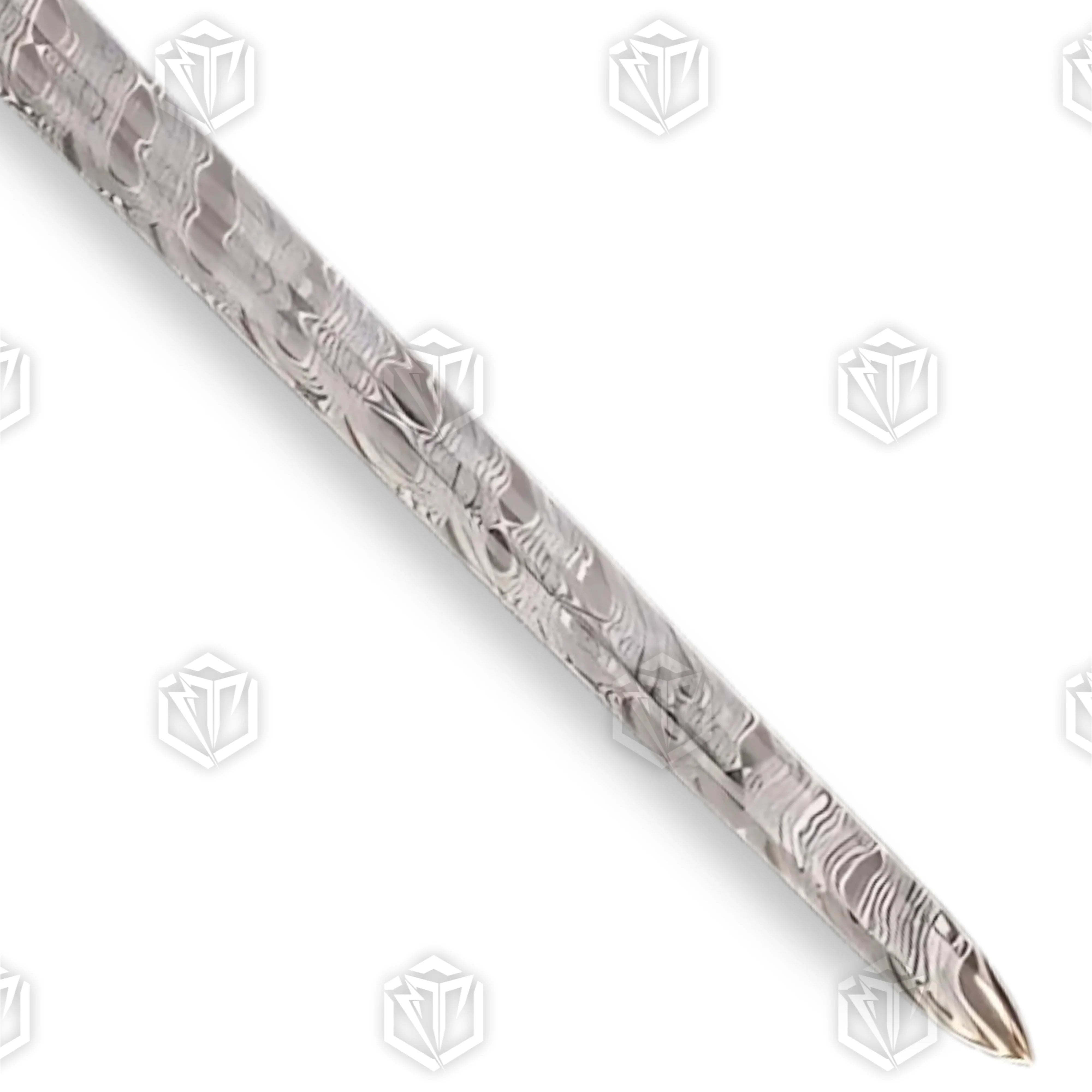 Premium Knights Templar Damascus Longsword Replica with Templar cross engravings.