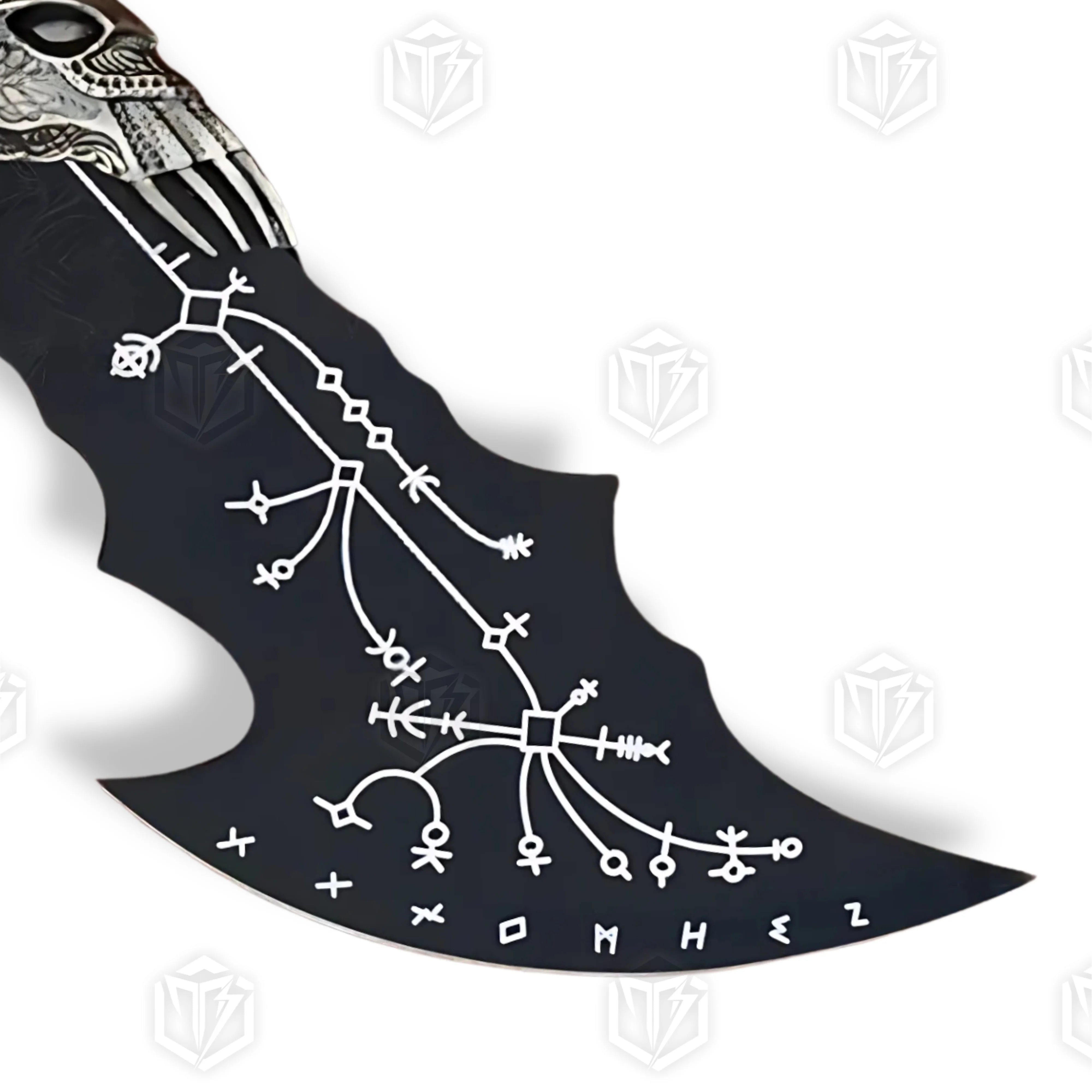Premium Kratos Norse Black Blades of Chaos Replica GOW with Ebony Plaque