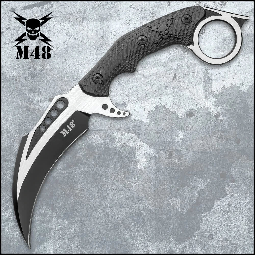 M48 Liberator Falcon Karambit full view with sheath