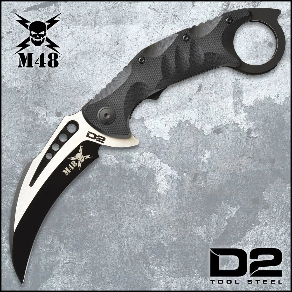 M48 Steel Titan Folder Karambit fully open