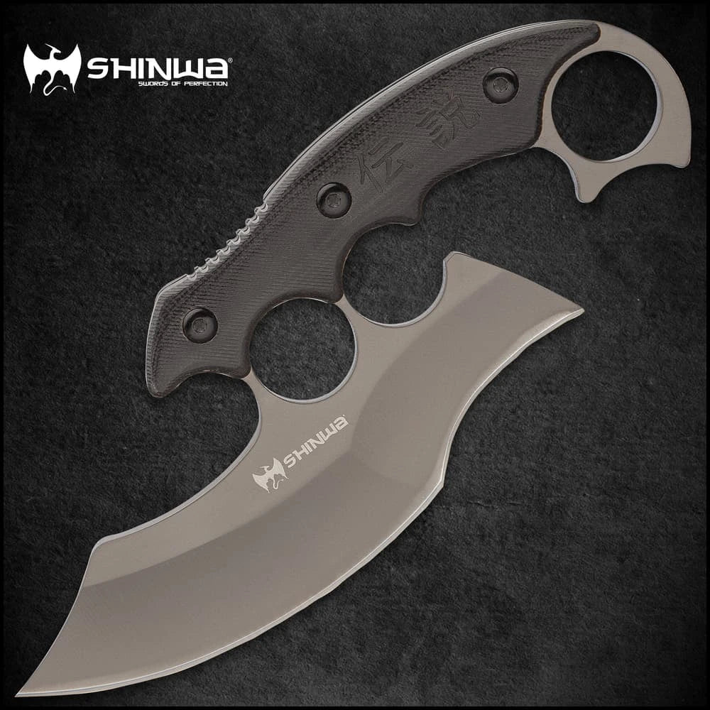Premier Shinwa Kandao Ulu knife full view with sheath