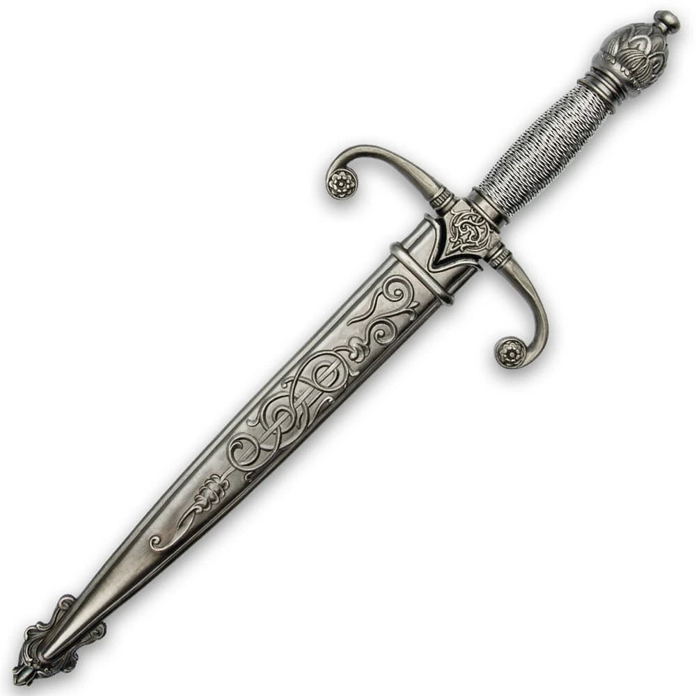 Royal Knights medieval dagger with sheath display design