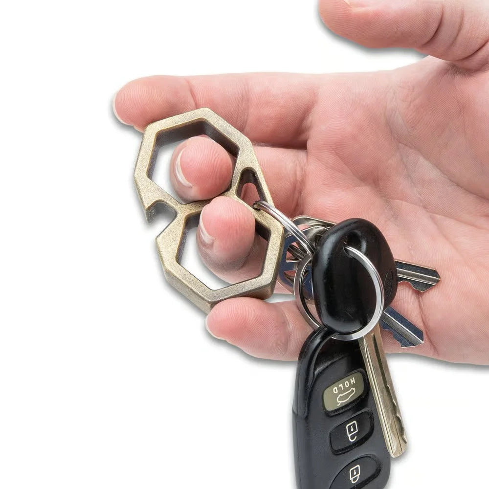 Premium Rugged Brass Knuckle Bottle Opener - EDC Tool with high- quality metal.