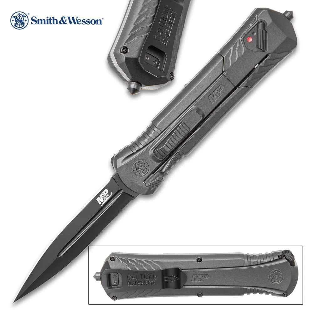 Smith & Wesson OTF pocket knife deployed view