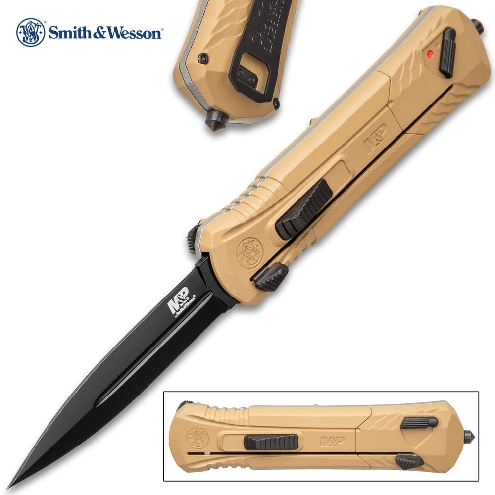 Smith & Wesson OTF pocket knife deployed view