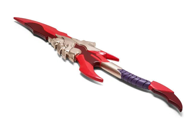 Solo Leveling Kamish dagger foam replica full view with red blue gold accents