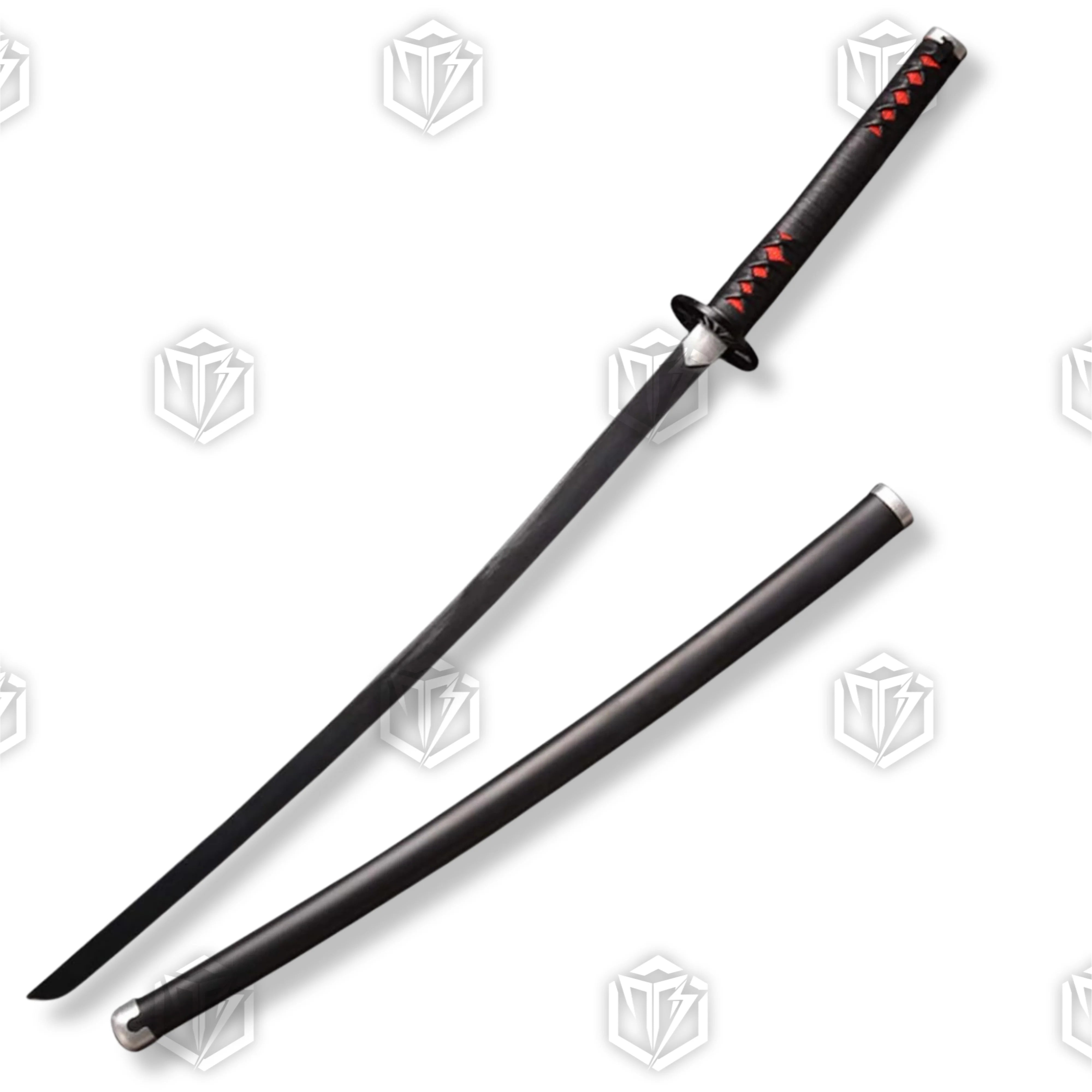 Premium Tanjiro Kamado Nichirin Demon Slayer Sword Replica with carbon steel blade.