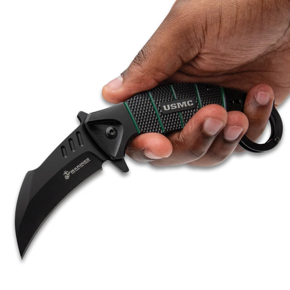 USMC War Claw Karambit knife open view