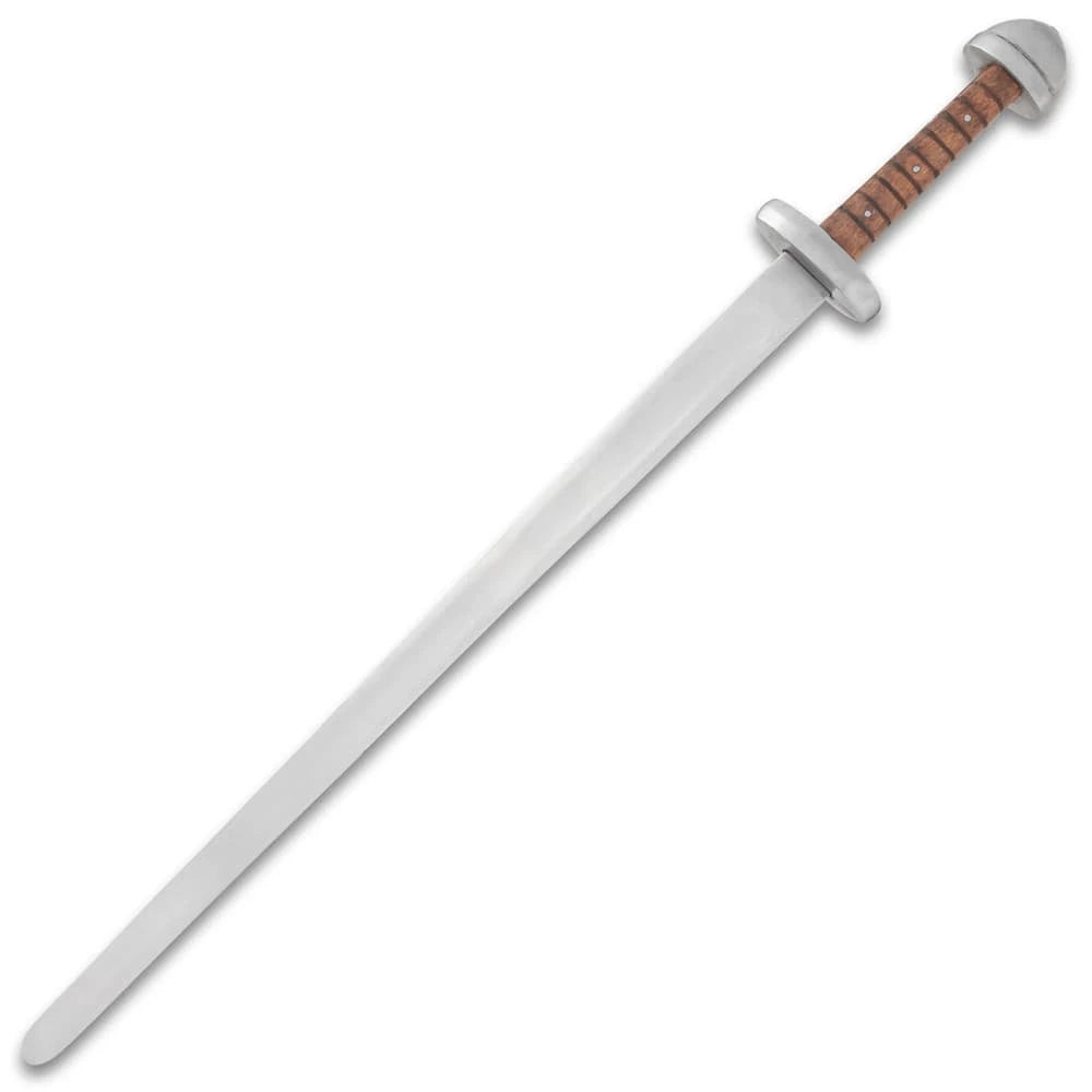 Viking Warrior prop replica full length on white background for collectors