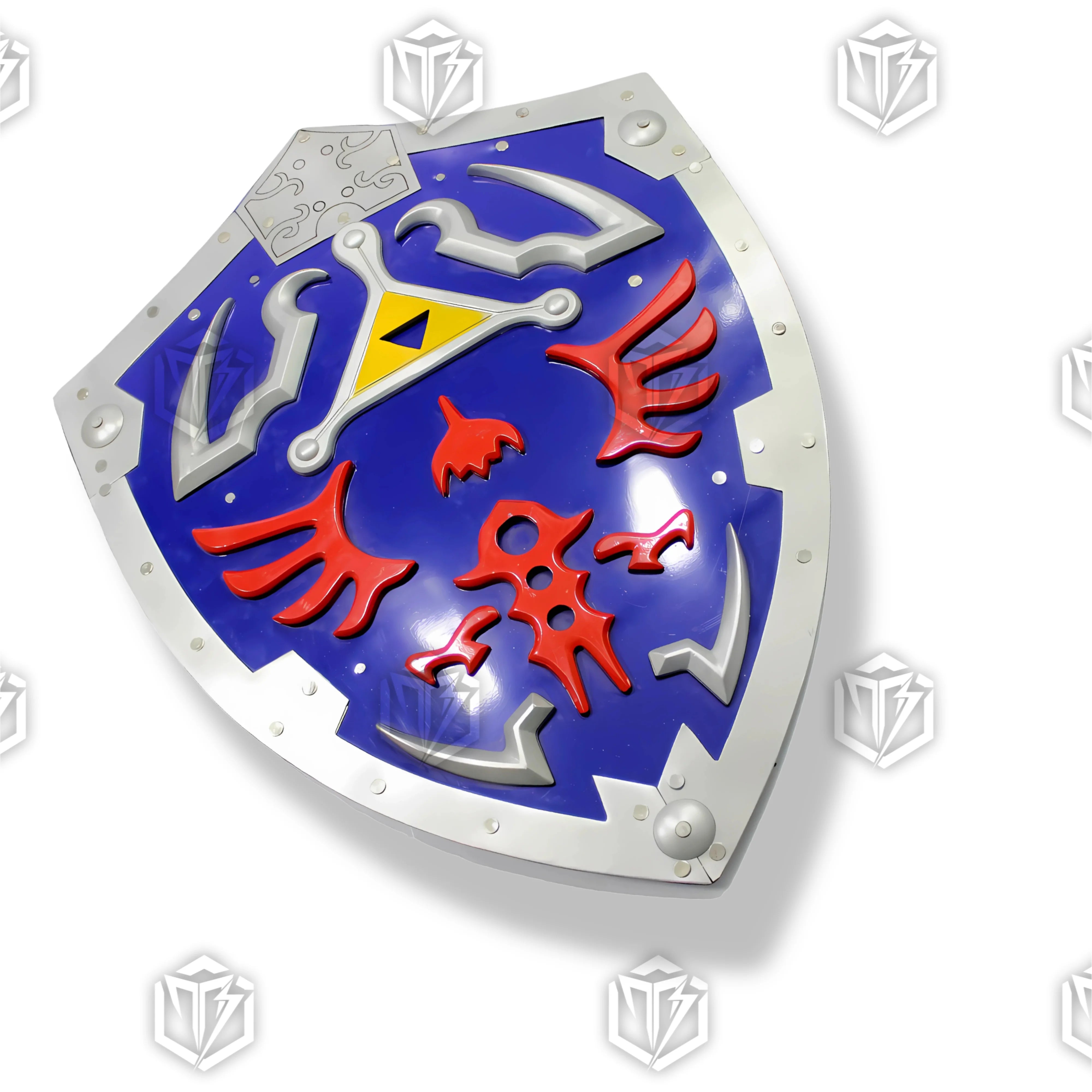 Premium Zelda Link Hylian Shield Triforce Replica with enamel paint.