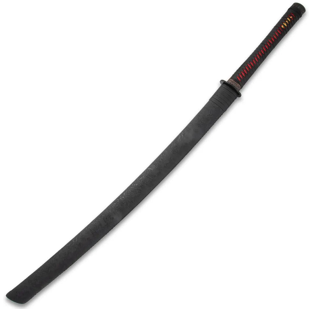 K Exclusive Red Dragon Katana | Black Scabbard ith Dragon Design
