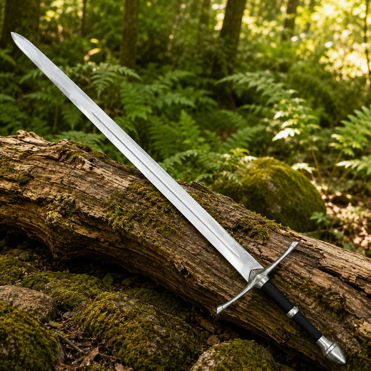 Aragorn Strider Ranger Sword LOTR black display replica with Ranger-inspired fantasy styling and collectible Lord of the Rings decor presentation