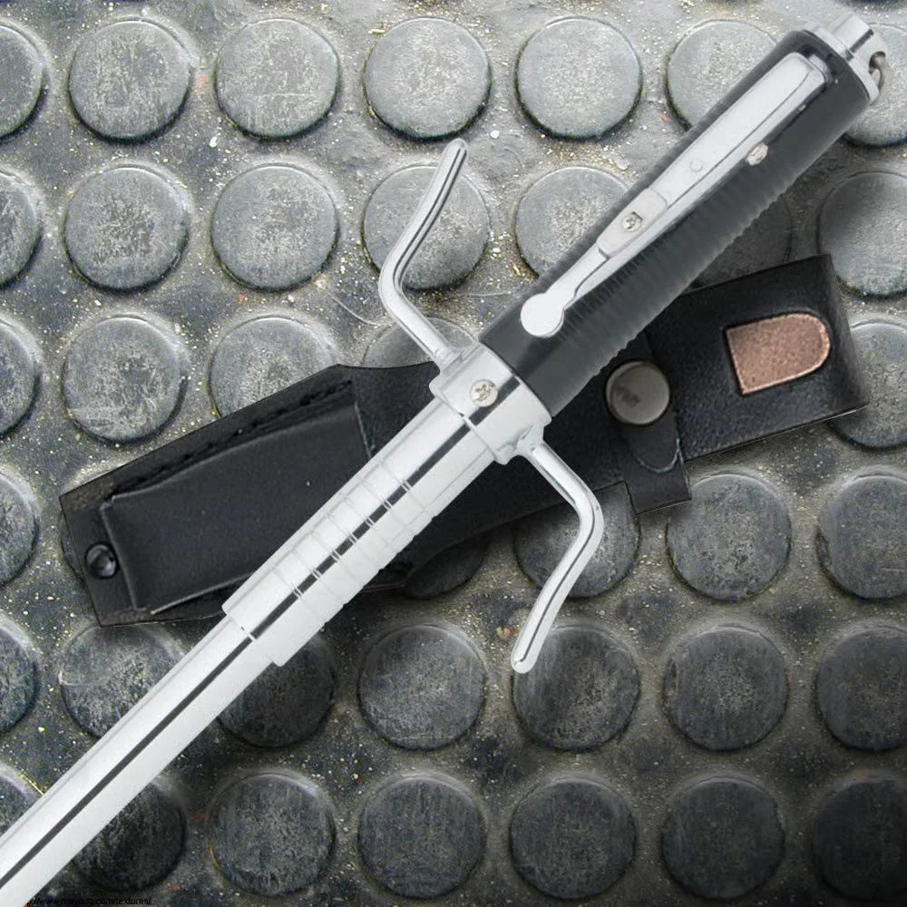 Premium Automatic Spring Loaded Baton Self-Defense with solid steel.