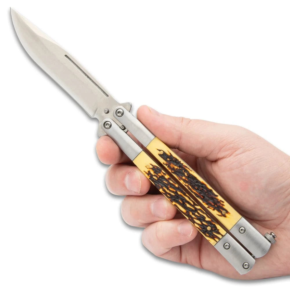 FauxStag precision butterfly knife collectible display