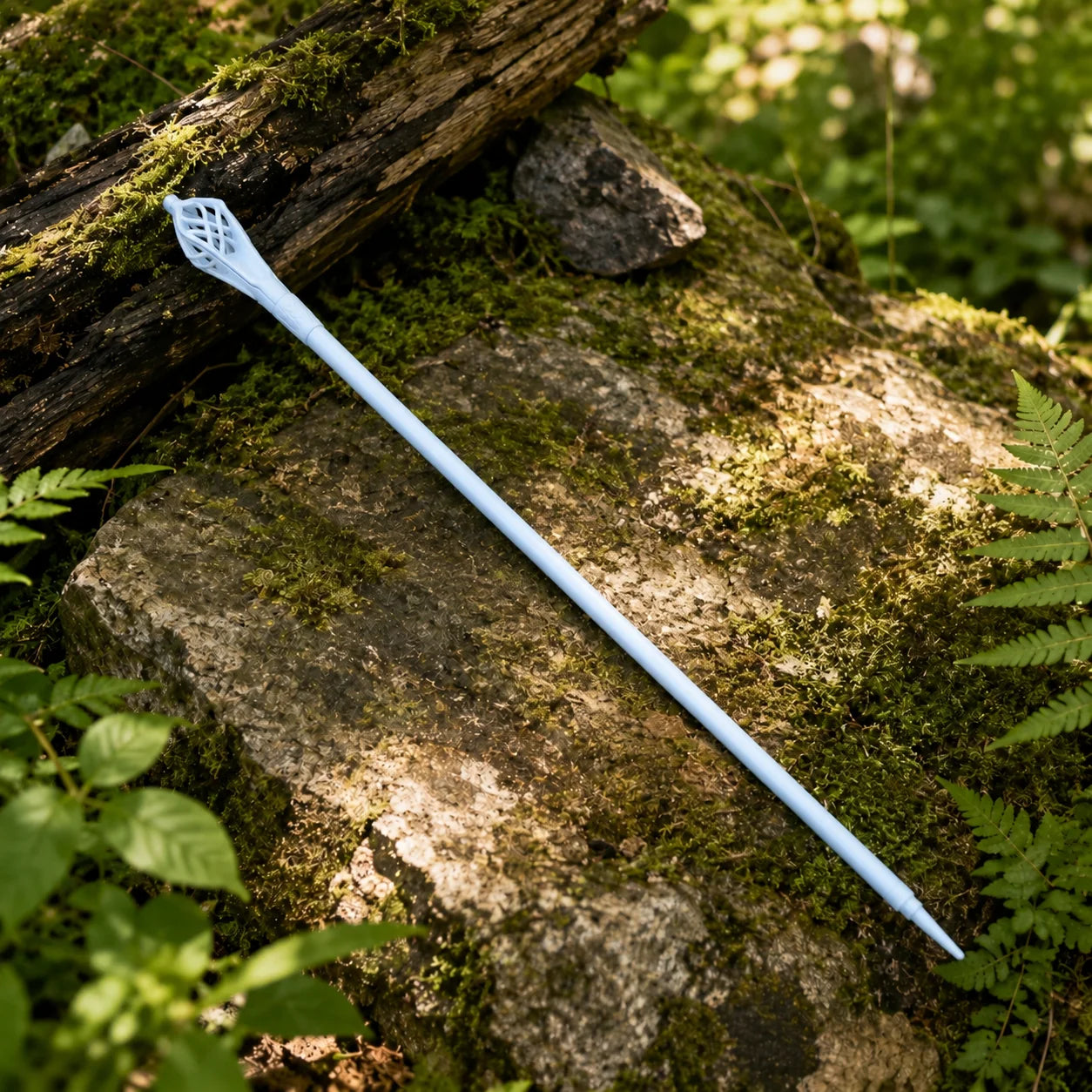 Gandalf the White Staff LOTR display replica with elegant white finish, sculpted wizard staff styling, and collectible Lord of the Rings decor presentation