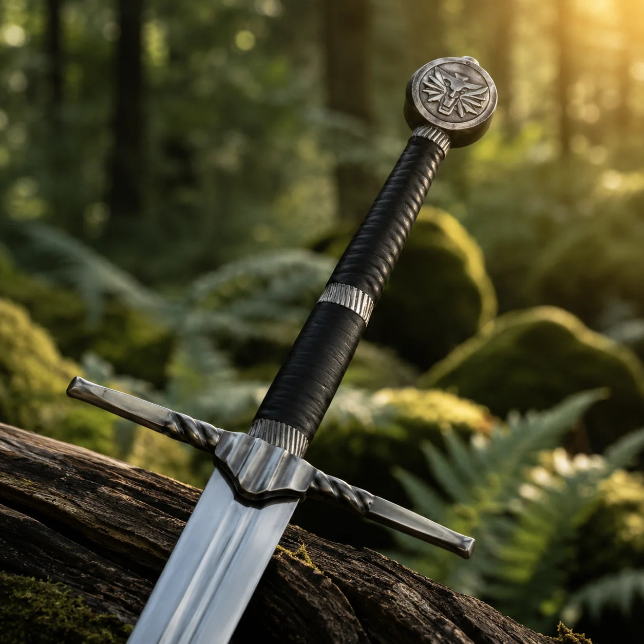 Geralt of Rivia prop replica collectible with leather wrapped grip