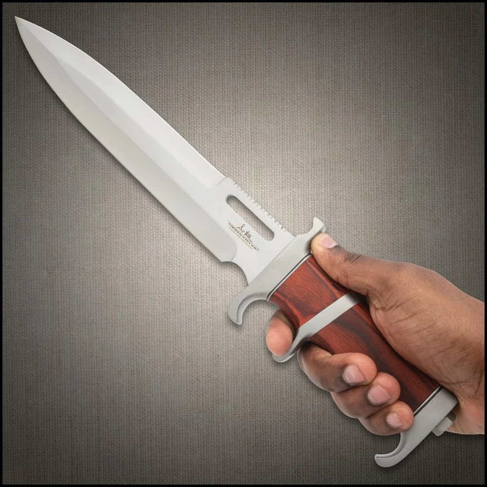 Bloodwood Sub Hilt Knife | Gil Hibben Toothpick | 10 7/8” 5Cr15 stainless steel blade | 16” overall | premium leather belt sheath included