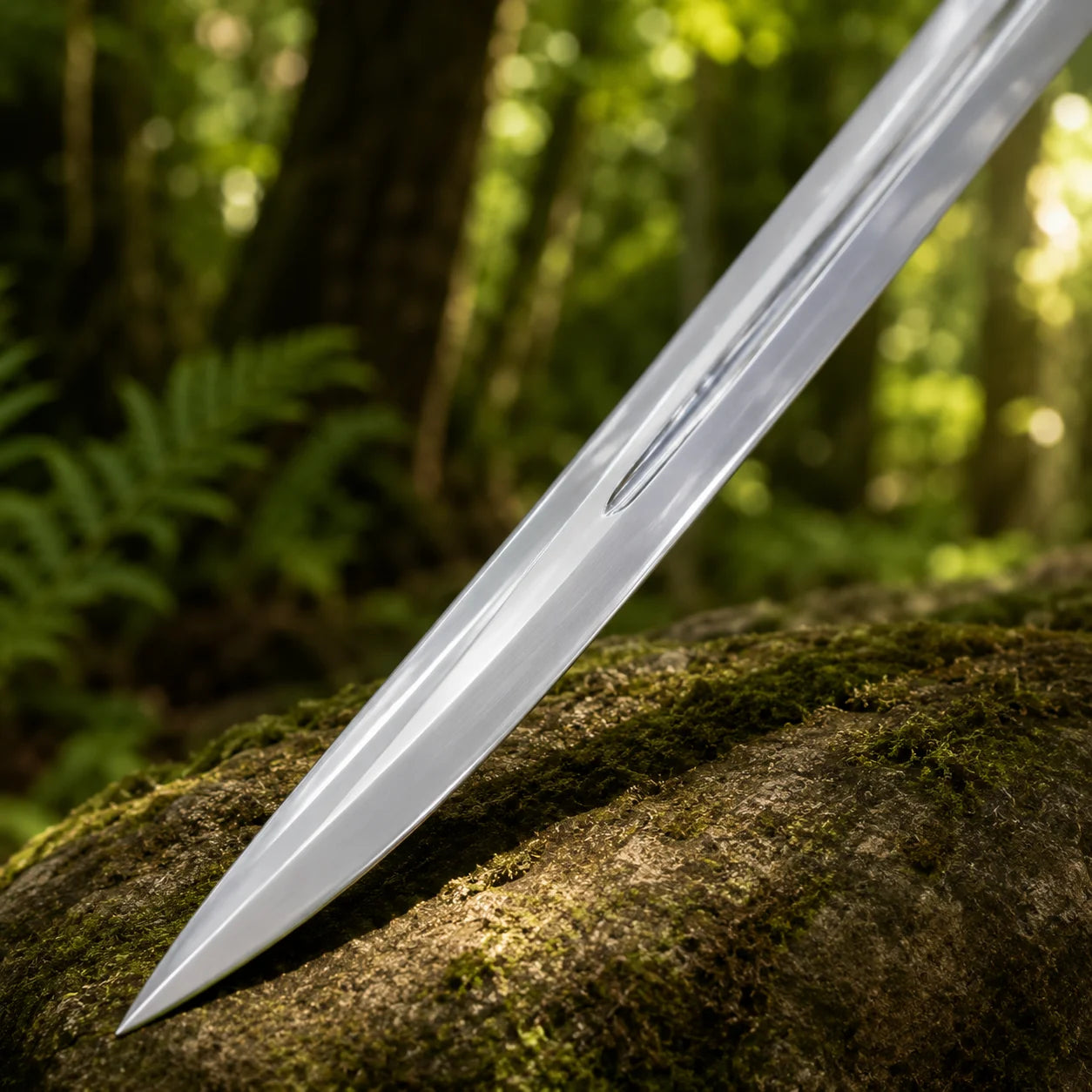 Glamdring Sword of Gandalf LOTR display replica with white and silver fantasy styling, dark accent details, and collectible Middle-earth decor presentation