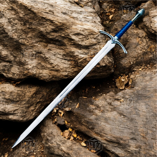 Premium Glamdring Gandalf’s Elven Might Sword Replica LOTR with Rosewood Stand