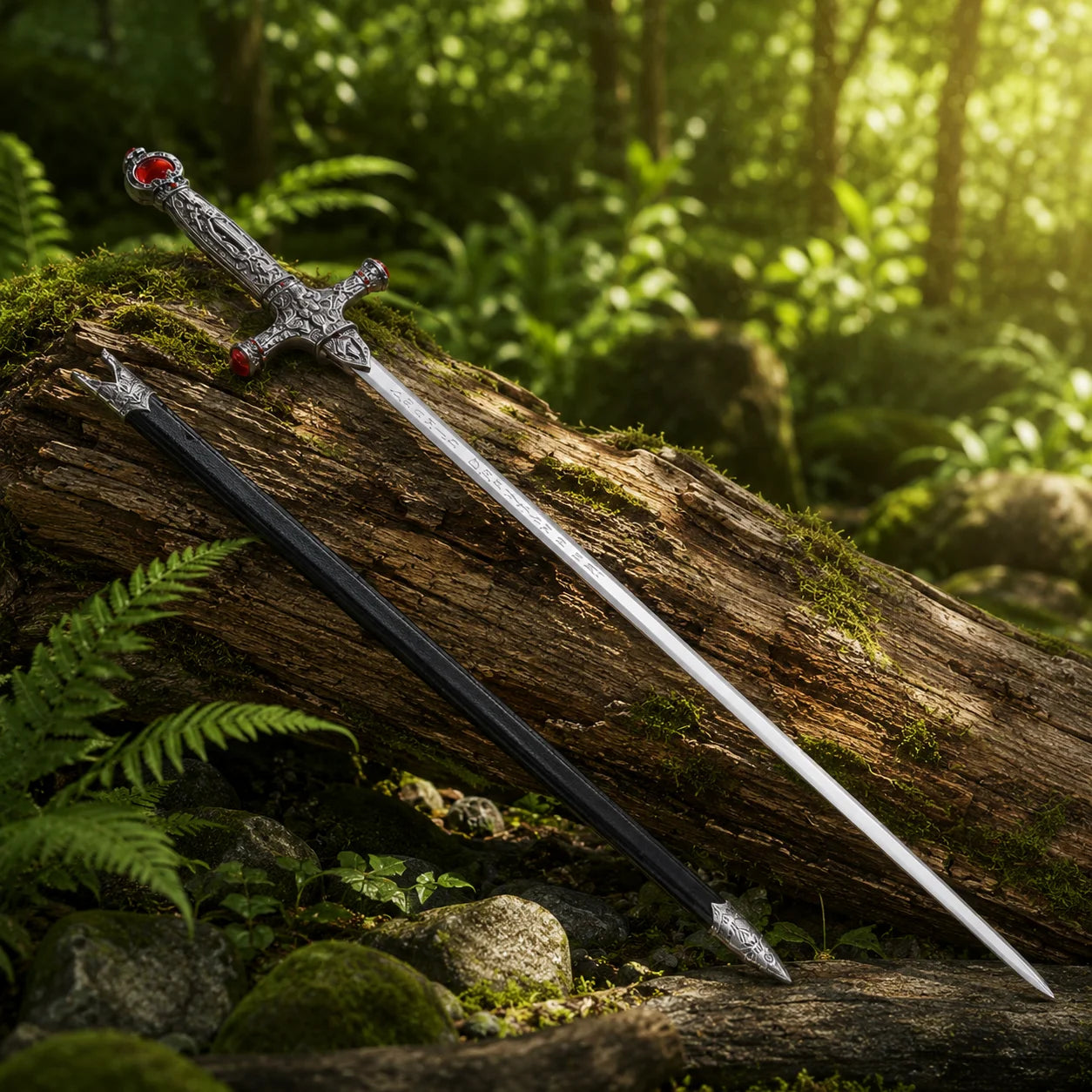 Harry Potter Godric Gryffindor Sword HP display replica with silver fantasy styling, ornate handle details, decorative collector appeal, cosplay prop use, and wizard room decor