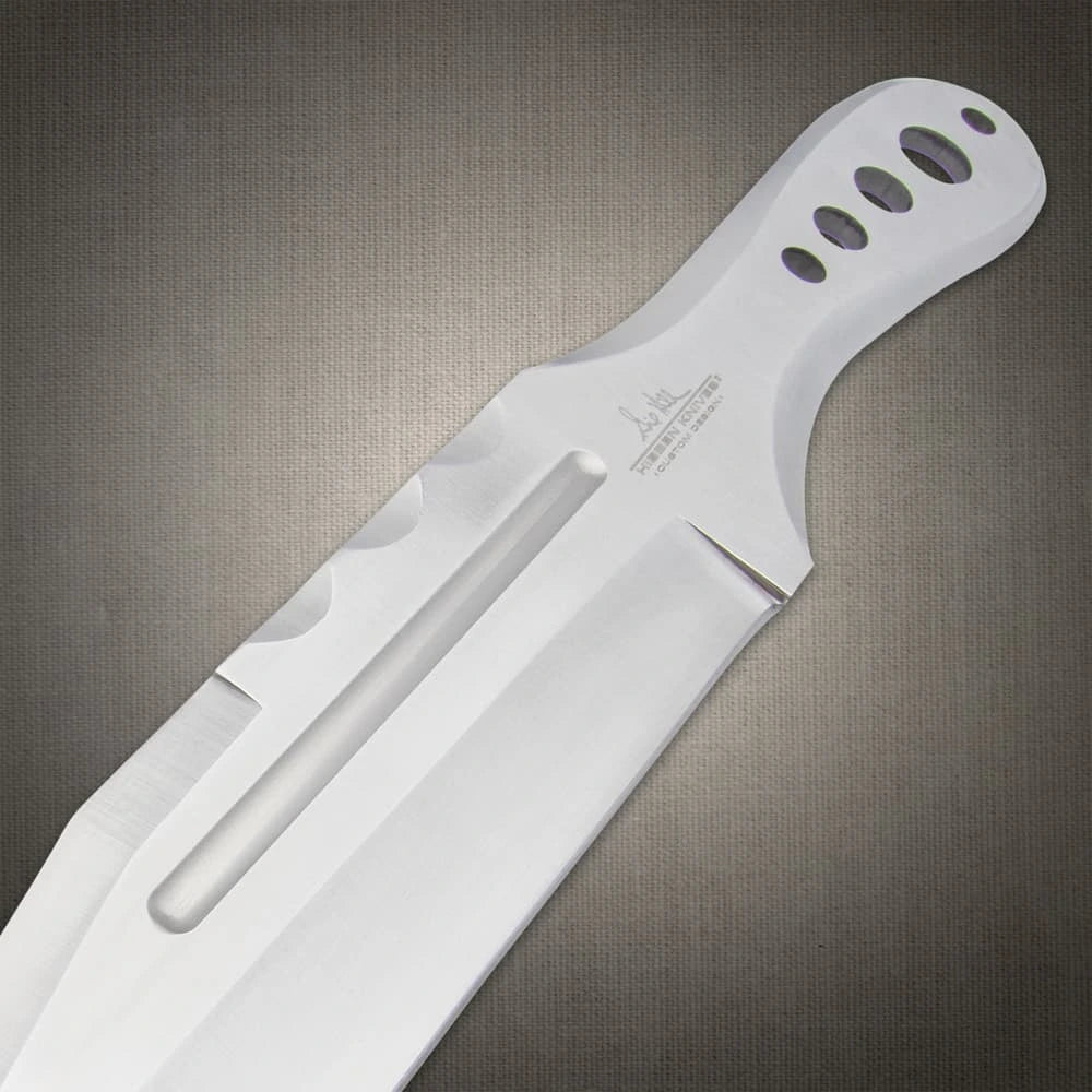 Hibben III throwing knife with 3Cr13 stainless steel and black leather sheath