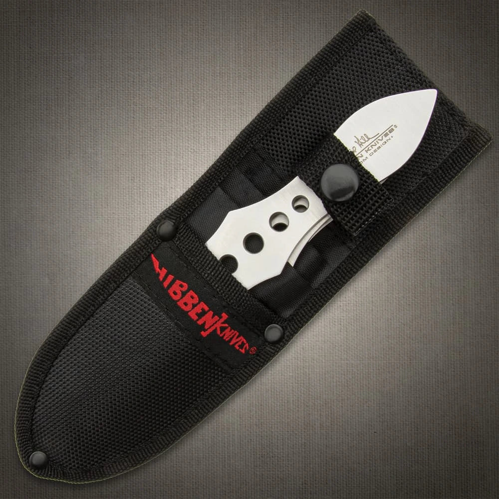 Hibben three-piece Master Thrower set with 3Cr13 stainless steel and nylon belt sheath