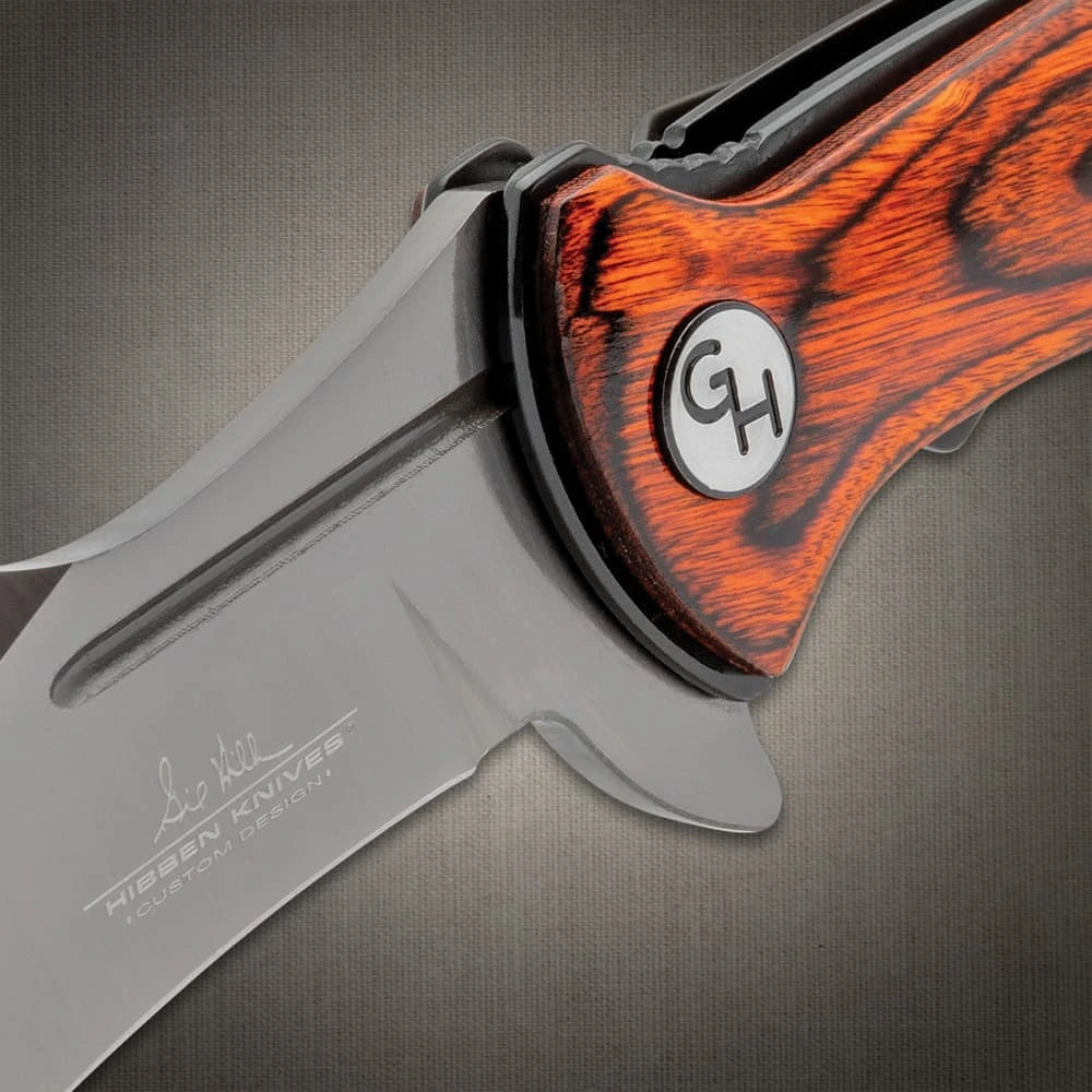 Elite Hibben Warbird folding karambit deployed view