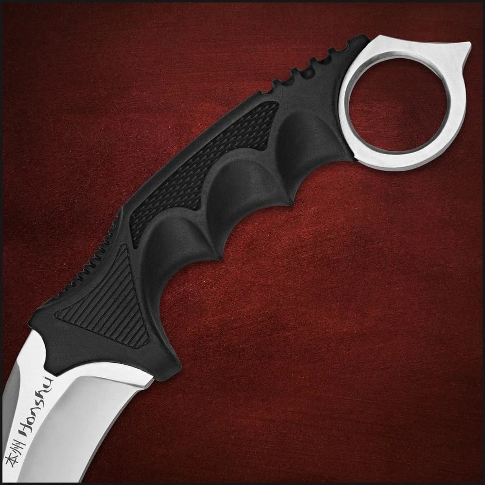 Honshu Silver Karambit fixed blade full view