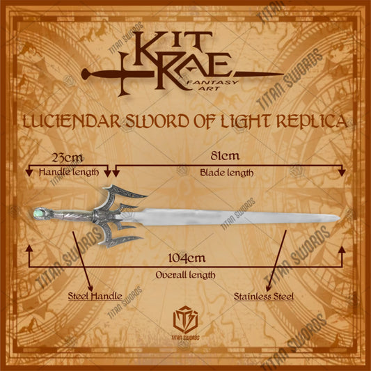 Premium Kit Rae Luciendar Sword of Light Replica with Stainless Steel blade.