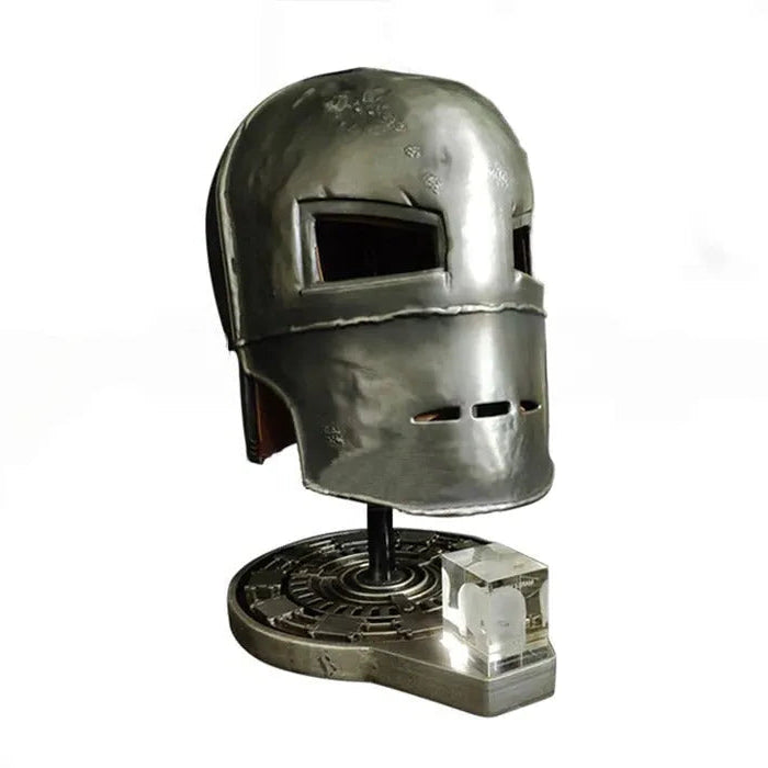 Iron Man Mark 1 helmet displayed as origin tribute