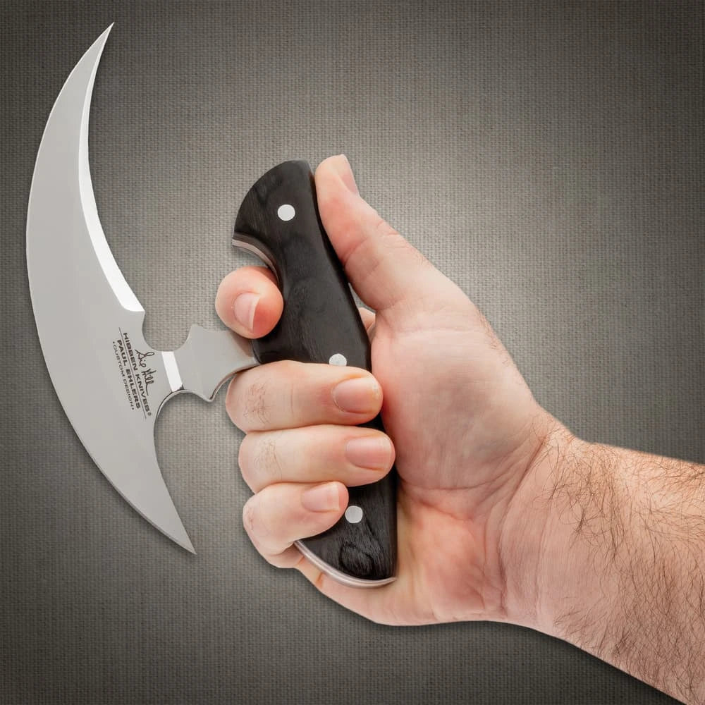 Thor’s Sickle Ulu mirror polished blade detail Gil Hibben