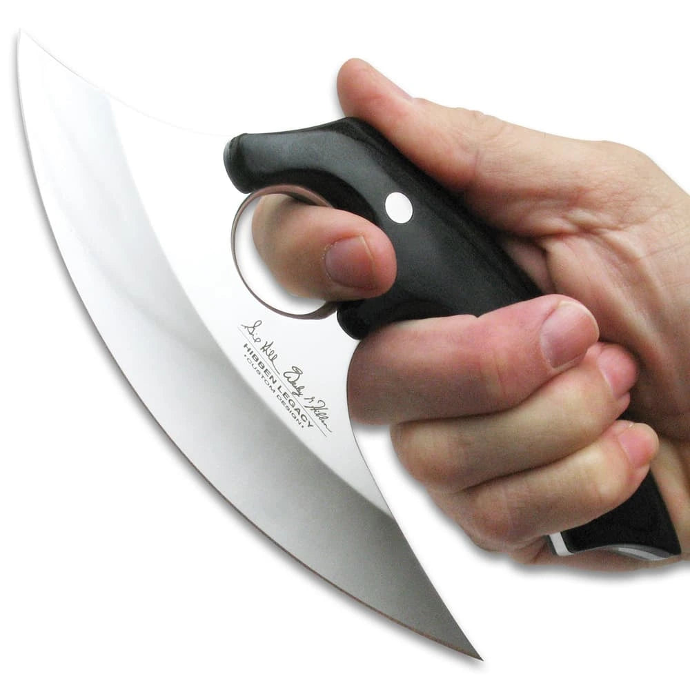 Embossed leather sheath Hibben Legacy ulu carry
